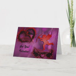 Cupid hat es am Valentinstag Feiertagskarte