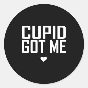 Cupid hat mich süße Romanze Cherub Valentinsgesche Runder Aufkleber