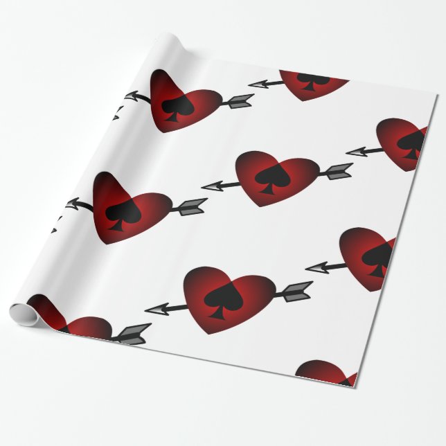 Cupid Heart Black Spade Thunder_Cove Geschenkpapier (Ungerollt)