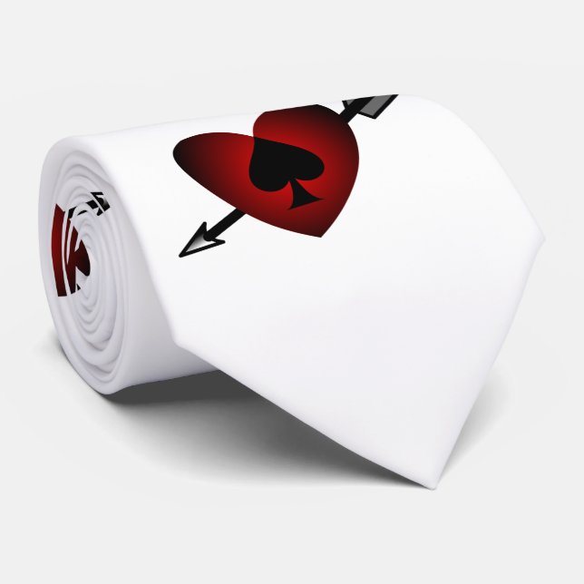 Cupid Heart Black Spade Thunder_Cove Krawatte (Gerollt)