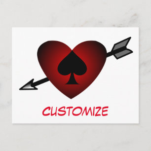 Cupid Heart Black Spade Thunder_Cove Postkarte