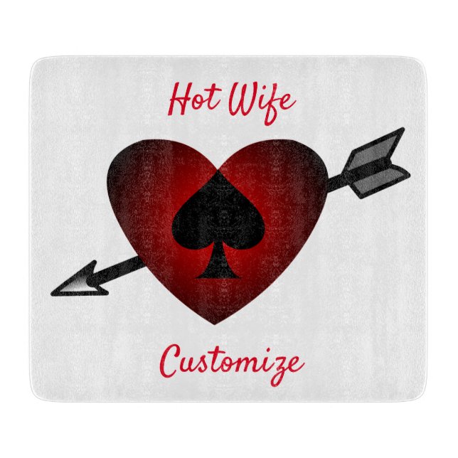 Cupid Heart Black Spade Thunder_Cove Schneidebrett (Vorderseite)