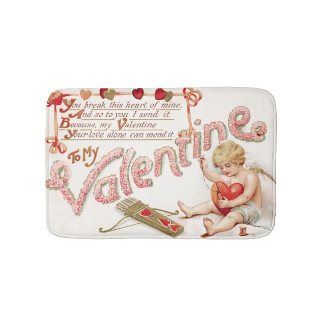 Cupid Heart Bow Arrow Mend Badematte (Vorderseite)