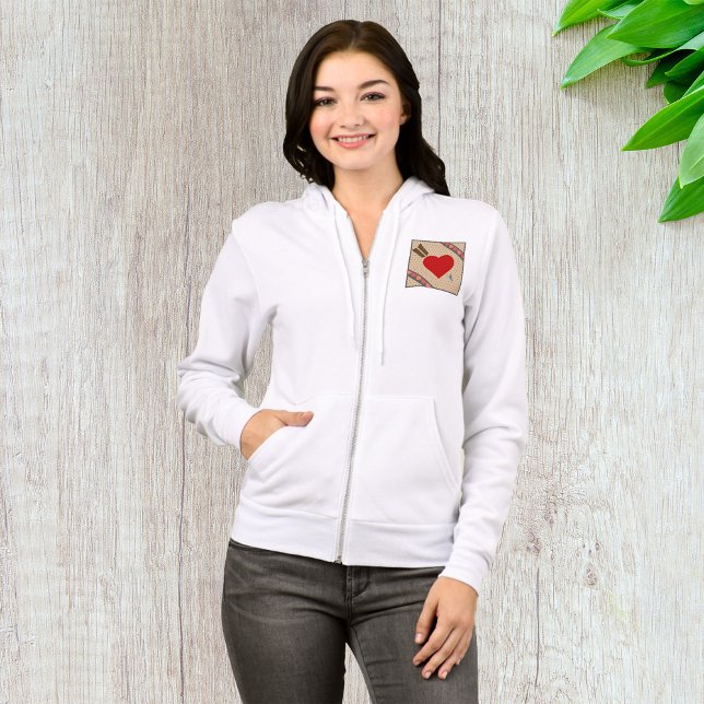 Cupid Heart with Arrow Romantic Valentines Pattern Hoodie (Von Creator hochgeladen)