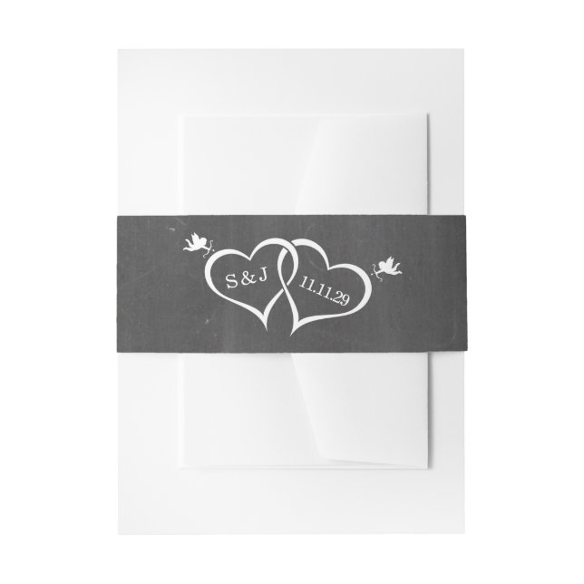 Cupid Hearts Chalkboard Einladungsbanderole (Vorderseite Beispiel)