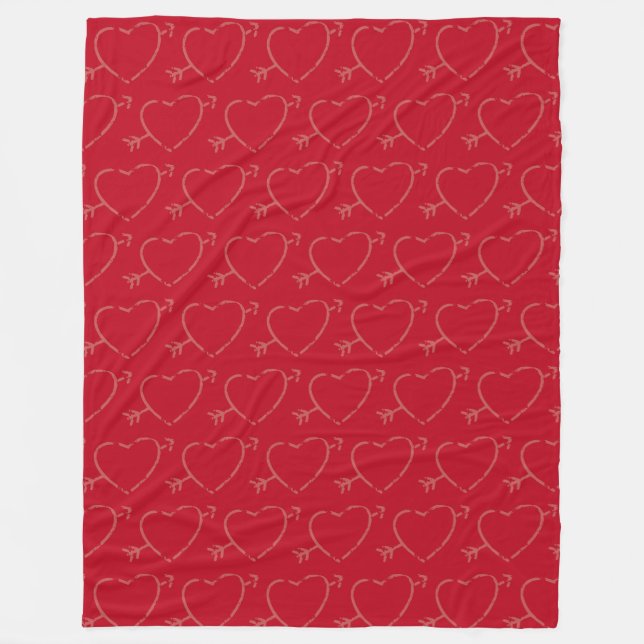 Cupid Hearts Fleece Blanket (Vorderseite)