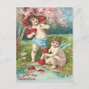 Cupid-Herz-Baum-Teich Postkarte