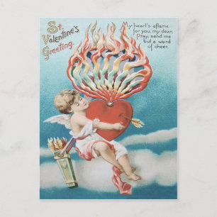 Cupid Herz Feuer Kaleidoskop Postkarte