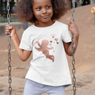 Cupid Herzen Roségold Metallisch Valentinstag T-Shirt