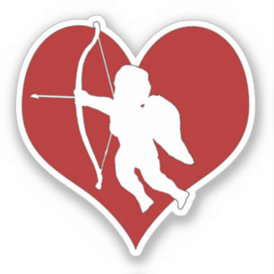 Cupid in einem Herzen Aufkleber