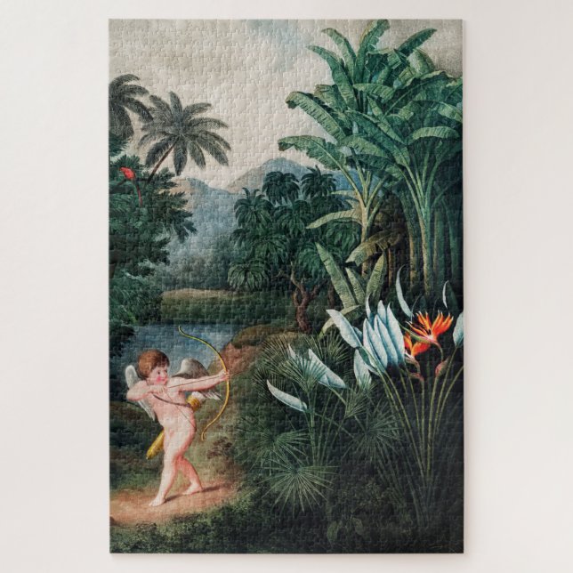 Cupid Inspirierend Pflanze mit Liebe Illustration  Puzzle (Vertikal)