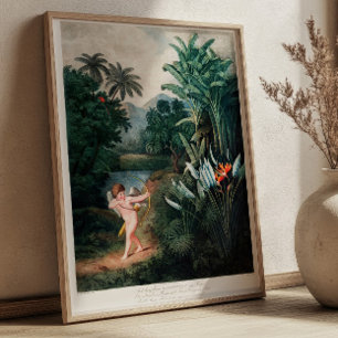 Cupid inspiriert Pflanzen mit Liebe Vintage Poster