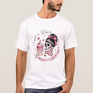Cupid ist dumm Anti Valentinstag Lustiges Skelett T-Shirt