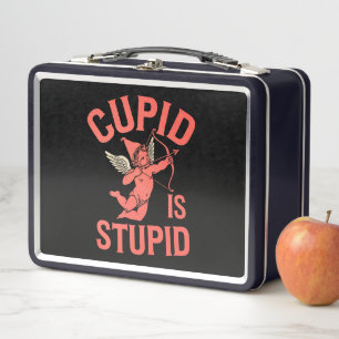 Cupid ist dumm lustige Valentinstag Metall Brotdose