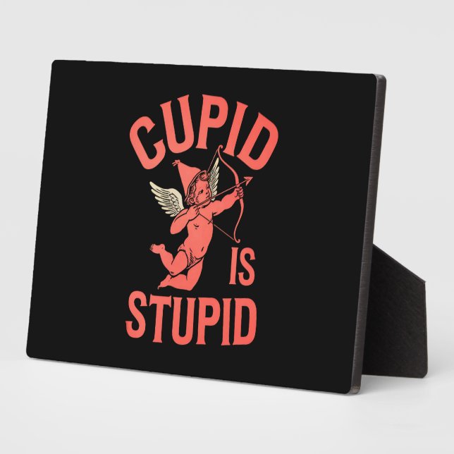 Cupid ist ein stupider Funny Valentine's Day Fotoplatte (Seite)