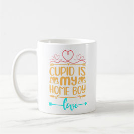 Cupid ist mein Zuhause Boy Glossy Trendy Valentine Kaffeetasse