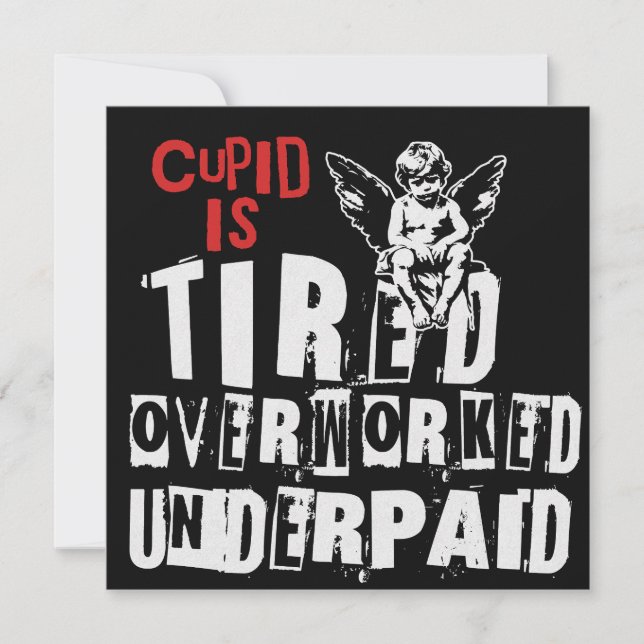 Cupid ist müde feiertagskarte (Vorderseite)