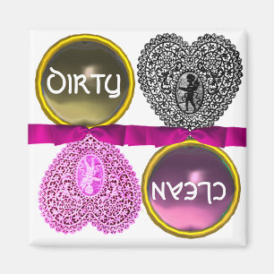 CUPID LACE HERZ SCHMUTZIG REINIGUNG GESCHIRRSPÜLER MAGNET