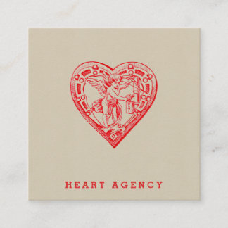 Cupid Mailing Valentine Vintages Herz Quadratische Visitenkarte