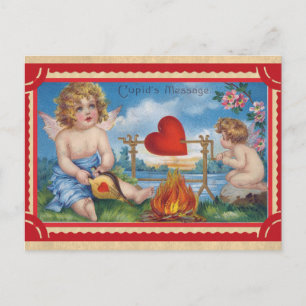 Cupid-Meldung für Vintagen Valentinstag Postkarte