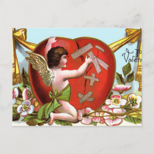 Cupid Mending Broken Heart Feiertagspostkarte