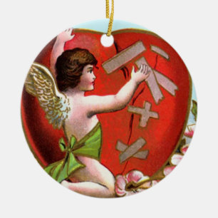 Cupid Mending Broken Heart Keramikornament