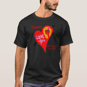 Cupid Mess up Red Heart Liebe Funky Black T-Shirt