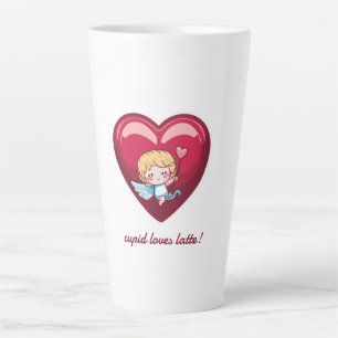Cupid mit rotem Herz und rosa Pfeil Milchtasse
