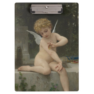 Cupid mit Schmetterling (von Bouguereau) Klemmbrett