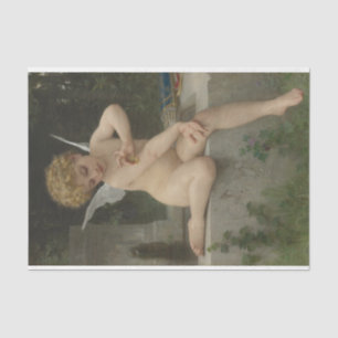 Cupid mit Schmetterling (von Bouguereau) Seidenpapier