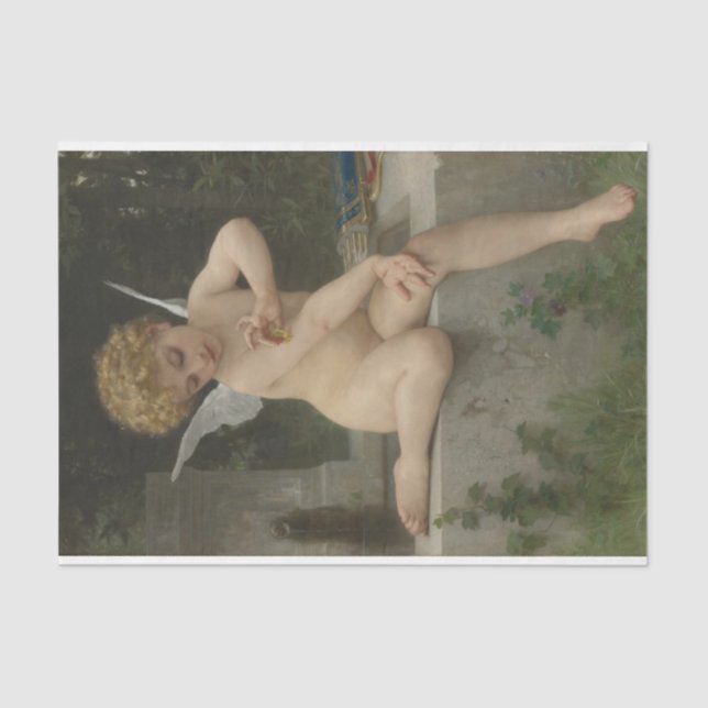 Cupid mit Schmetterling (von Bouguereau) Seidenpapier (Vorderseite)
