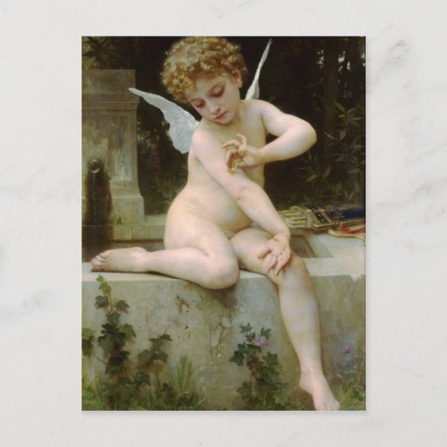 Cupid mit Schmetterling von William Bouguereau Postkarte (Vorderseite)