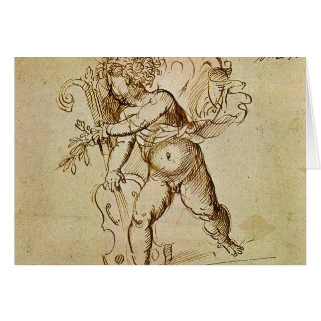 Cupid mit Violine von Domenico Campagnola (Vorderseite (Horizontal))