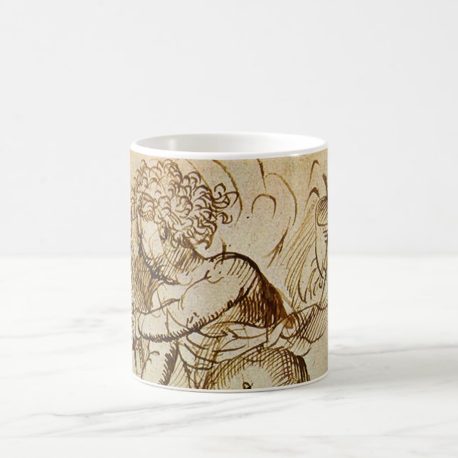 Cupid mit Violine von Domenico Campagnola Kaffeetasse (Mittel)