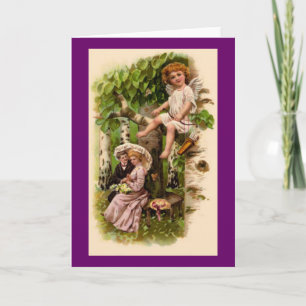Cupid & Paar Vintage Valentinskarte Feiertagskarte