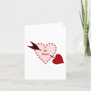 Cupid-Pfeil durchs Herz - Meins zum Valentinstag Karte