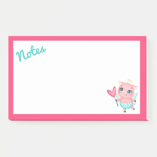 Cupid Pig Post-It Notes Klebezettel (Vorderseite)