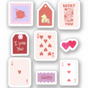 Cupid Pink Liebe Cards & Hearts Aufkleber