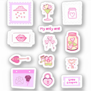 Cupid Pink Liebe Doodbook Aufkleber