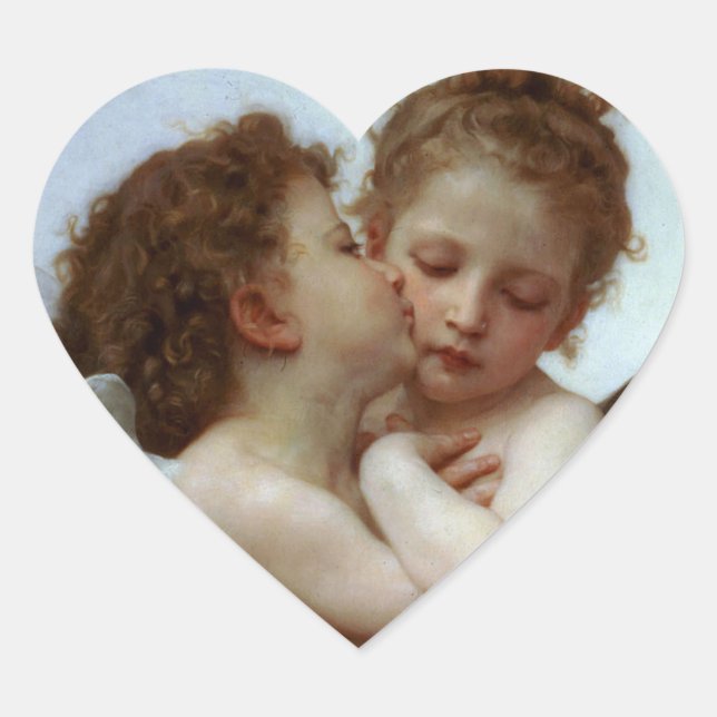 Cupid & Psyche als Kinder Valentine Herz-Aufkleber (Vorderseite)