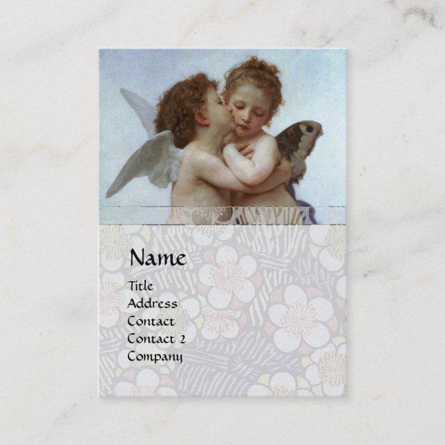 Cupid & Psyche as Children MONOGRAM Saphire Visitenkarte (Vorderseite)