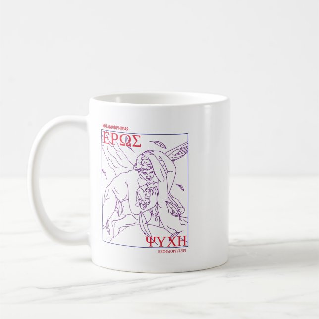 Cupid & Psyche Griechische Mythologie Klassiker Ei Kaffeetasse (Links)
