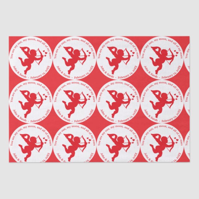 CUPID RED LOVE VALENTINE`S DAY SEIDENPAPIER (Vorderseite)