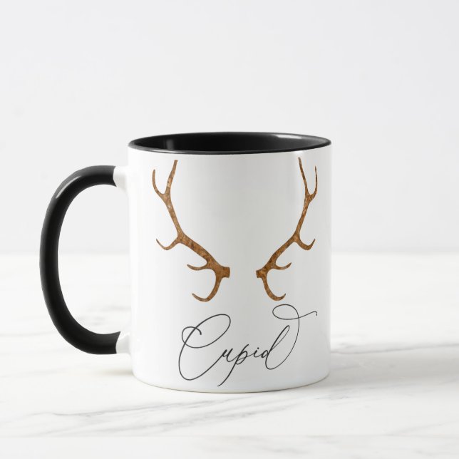 Cupid Reindeer Antlers Weihnachten Tasse (Links)