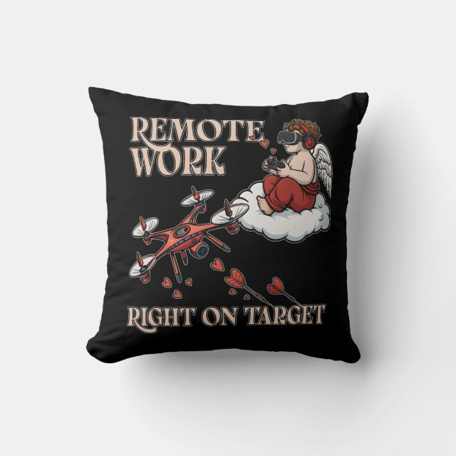 Cupid Remote Work, Valentine’s Day Kissen (Vorderseite)