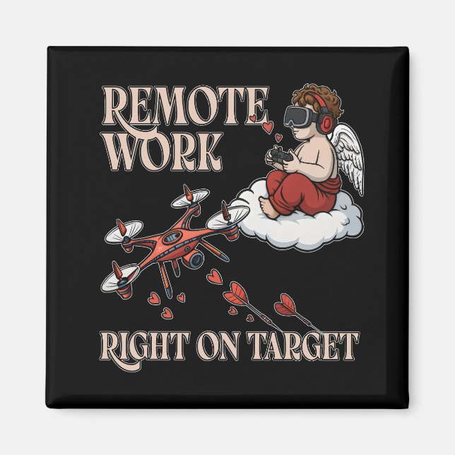 Cupid Remote Work, Valentine’s Day Magnet (Vorne)