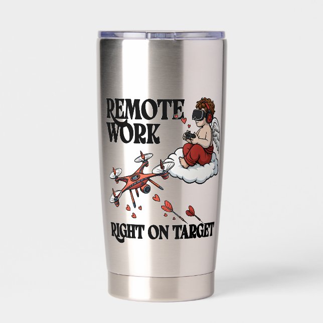 Cupid Remote Work, Valentine’s Day Thermobecher (Rückseite)