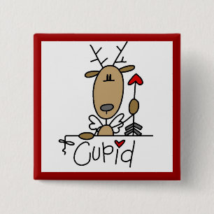 Cupid-Rentier-Weihnachts-T-Shirts und Geschenke Button