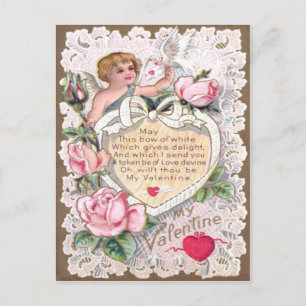 Cupid Rose Rose Dove Heart Arrow Postkarte