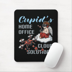 Cupid’s Home Office, Drone Valentine’s Day Mousepad